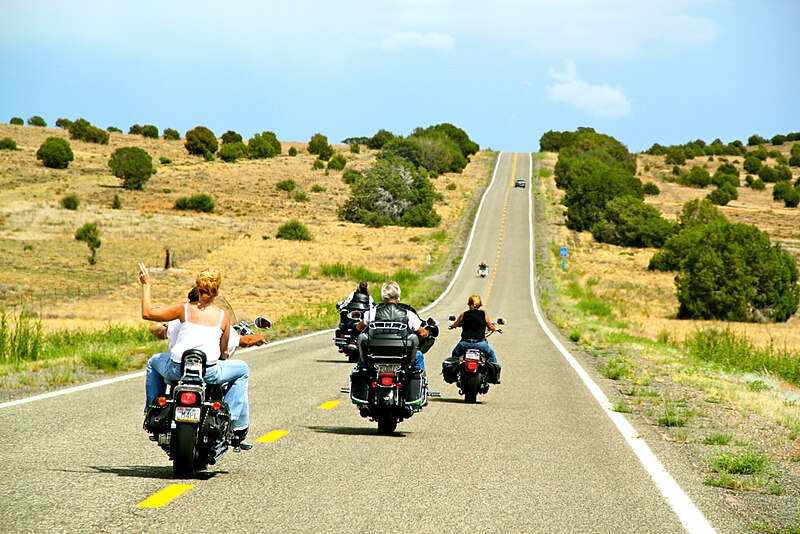 Motorcyclists on the open road